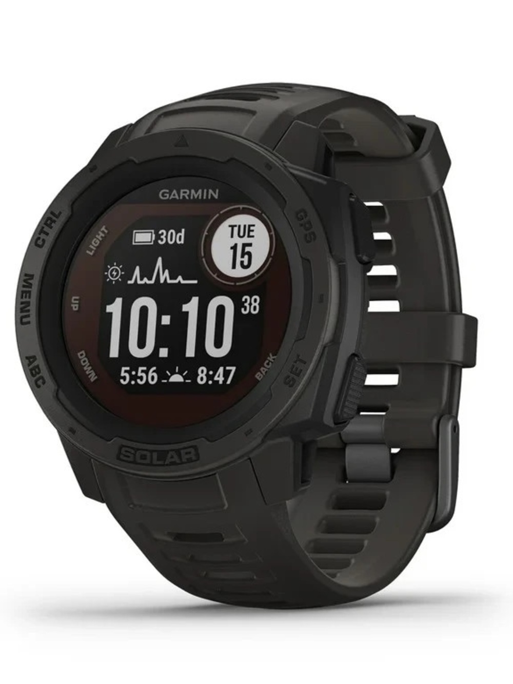 Garmin Black Instinct Solar Adventure Smartwatch with Charging Cable
